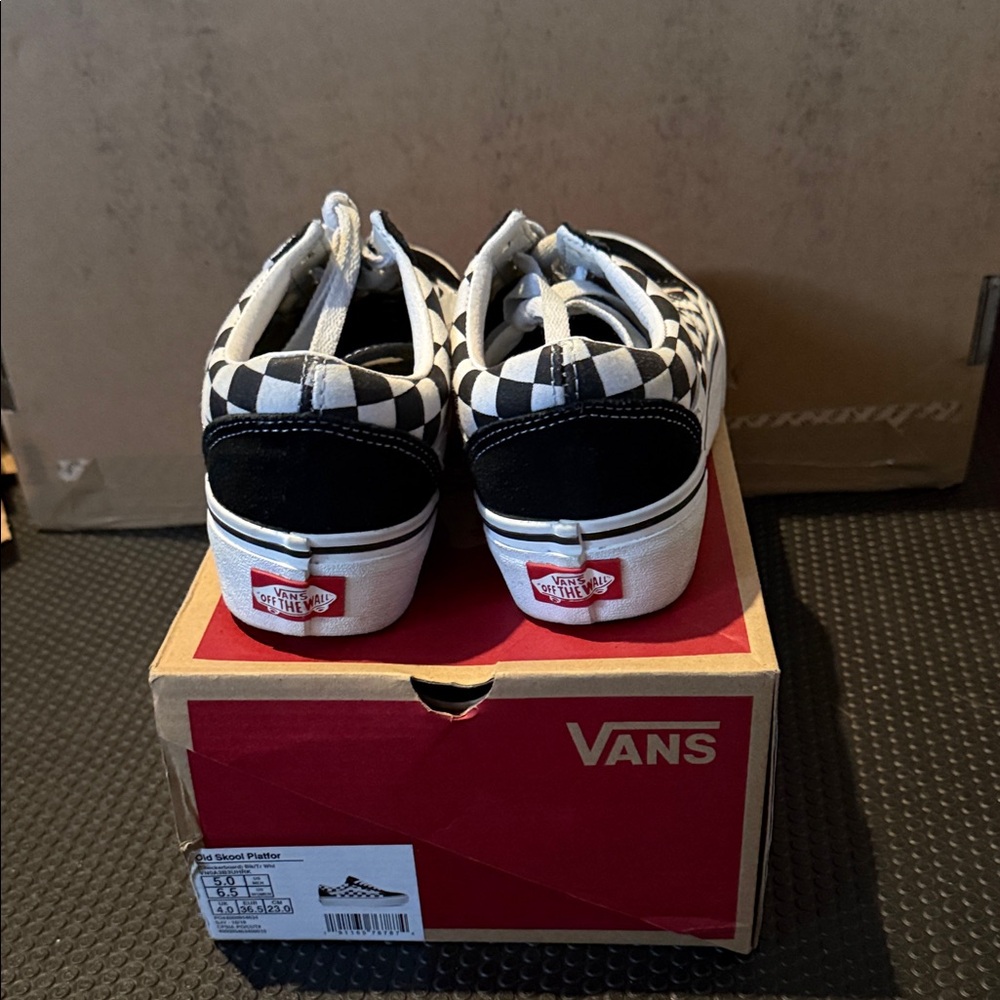 Vans Checkerboard Black and White Old Skool Sneakers - Picture 3 of 6